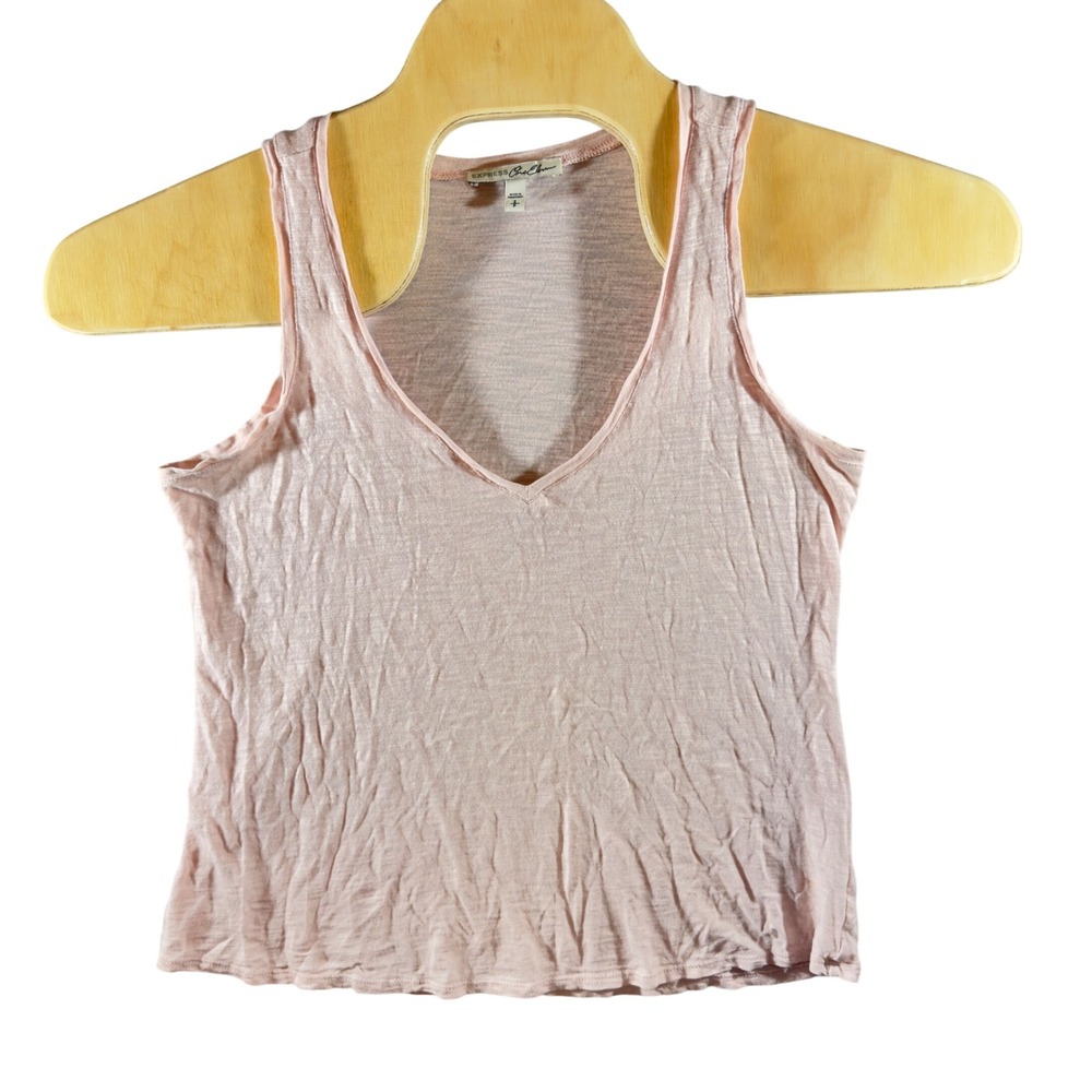 409 | Express One Eleven Womens Small V-Neck Slub Knit Tank Top Pink